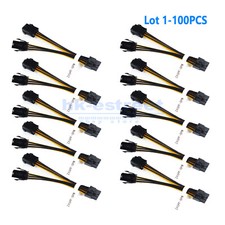 Lot NVIDIA Dual 6 Pin Female to 8 Pin Male Power PCIe Video Card Power Y Cable picture