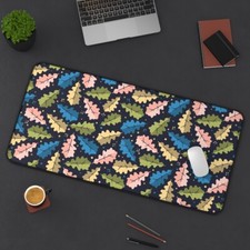 Oak Leaf Desk Mat, Work Desk Mat, Desk Mat Cute,Floral Desk Mat,Desk Mat Teacher picture