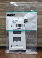 Panduit CFPL4WHY 4-Port Mini-Com Faceplate, Labeled Series, White  picture