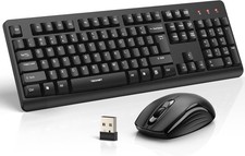 Full Size Large Print 2.4g Wireless Keyboard and Mouse with Oversized Print f... picture