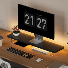 Monitor Stand Riser,31.5-Inch LED Light Wood Computer Monitor Stand with Adjusta picture