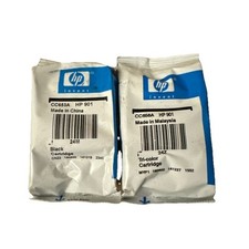 2 Pack Genuine HP 901 Black & Color Ink Set Cartridge Officejet 4680 Bag Expired picture