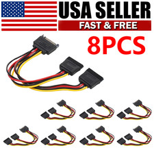 For SSD HDD Hard Drive SATA Power Y-Splitter Cable 15-pin Male to Female Adapter picture