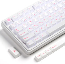 XVX Genuine Ceramic Keycaps,120 Keys Crush Pink Cherry Profile Keycaps for MX Ma picture