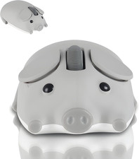 Cute Pig Design Wireless Mouse - Dual Mode Bluetooth & USB, Silent Operation, Er picture