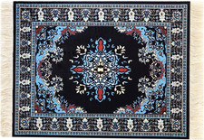 Beautiful Oriental Rug Style Mousepad, Navy Miniature Carpet Computer Mouse P... picture