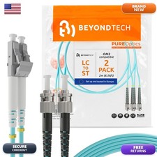 BEYONDTECH 2m (6.56ft) LC ST Fiber Patch Cable (2-Pack) UPC Multimode Duplex picture