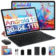 DMOAO Tablet, 2026 Android 15 Tablet with Gemini AI, 10.1 Inch FHD Gold picture