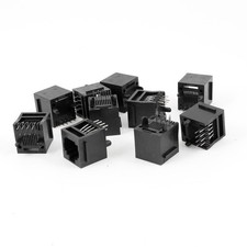10 Pcs Unshielded RJ45 8P8C Network Modular PCB Connector Jacks Black picture