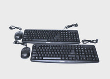 Lot of 2 Verbatim 70249-99202 Slimline Corded USB Keyboard & Mouse Sets picture
