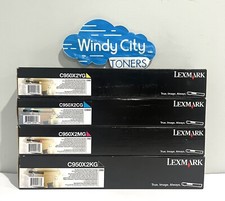 Genuine Lexmark C950X2YG C950X2CG C950X2MG C950X2KG Extra High Yield Toner Set picture