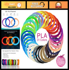 31 Colors 3D Pen Filament Refills - 1.75mm PLA, 16ft Each, Compatible with Most picture