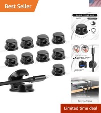 7mm Cable Clips 9 Pack Black Spring Loaded Cord Organizer for Desk Nightstand... picture