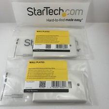 StarTech.com Dual Outlet RJ45 Universal Wall Plate White lot of 2 Fast Shipping picture