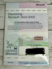 Discovering Microsoft Word 2000 (PC) Microsoft Office Software Sealed w/ProdKey  picture