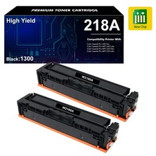 2 Pack 218A W2180A Black Toner Cartridges High Yield w/ Chip For HP 3201dw 218X picture