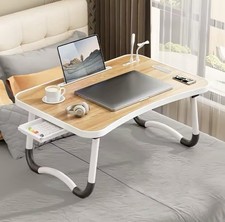 Foldable Laptop Desk with USB Light, Fan, Cup & Tablet Holder | Portable Table picture