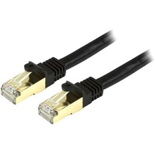 StarTech C6ASPAT30BK 30ft Black Cat6a Shielded Patch Cable picture