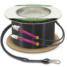 656 Feet (200 Meters) Armored OM4 LC to LC Fiber Patch Cables, 10Gb Multimode LC picture