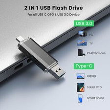 256/128/64/32G Type C USB3.0 Flash Drive 2 in 1 OTG Memory Stick Thumb Drive Lot picture