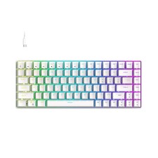 HKMS93 75% Mechanical Gaming Keyboard 84Key Blue Switch RGB Backlit White picture