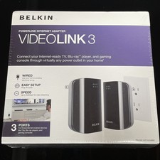 NEW Belkin VIDEOLINK 3 Powerline Internet Adapter SEALED picture