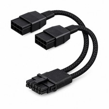 Nvidia PCIE 5.0 GPU Power Extension Cable 12VHPWR 16 Pin GPU Male to 2 X 8pin picture