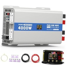 4000 Watt Pure Sine Wave Inverter, 12V DC to 120V AC Power 4000W-12V Gray Blue picture