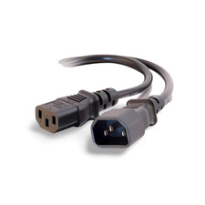 12ft Monitor to Computer Power Extension Cable C13 C14 - Black picture