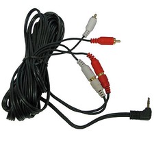50 ft foot Stereo male 3.5mm 1/8 plug to 2 dual rca jack adapter cord cable 15m picture