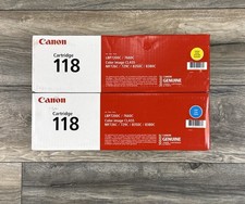 Genuine Canon 118 Toner Cartridges Cyan & Yellow LOT OF 2 New In Box Sealed picture