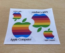 1980-90’s Apple Computer Stickers Rainbow Decals Complete Sheet Vintage NOS picture