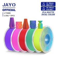 JAYO PLA Matte Dual Color 3D Printer Filament 1.75mm 5 Rolls Set picture