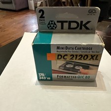 2pk TDK New DC2120 Mini Data Cartridge 170mb  DC 2120 XIMAT picture