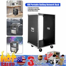 16U Server Rack Open Frame Rolling Network Data Rack 19 inch w/ Casters 4 Post picture