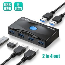 MT-VIKI USB 3.0 Switcher 2 in 4 out Switch 5Gbps Highspeed Printer Sharing Dock picture
