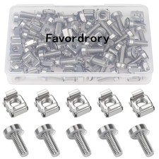 30 PCS M6x20mm Rack Mount Cage Nuts Screws Washers For Server Cabinet Rack picture