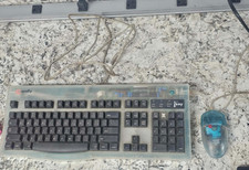 Vintage Rare Retro Apple Imouse Blue Wired Mouse Macally iKey Keyboard Blue picture