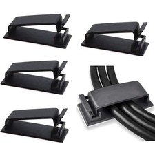 Sleek Black Cable Management Clips: 50 Self-Adhesive Organizers for All Surfaces picture