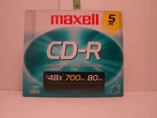 Maxwell 5 Pack CD-R Discs NEW picture