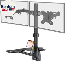 Dual Monitor Stand, Free-Standing Full Motion Monitor Desk Mount Fits 2 Screens picture