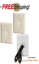 Split Wall Plate With Flexible Opening Almond-Beige Qty 3 NEW picture