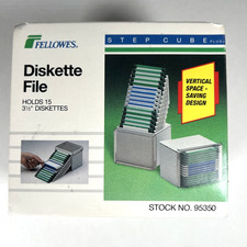 Fellowes Step Cube Plus Disk Holder, Holds 15 3.5