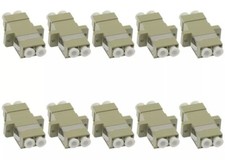 10 PCS LC to LC UPC Duplex Multi-mode Flange Fiber Optic Adapter Connector Beige picture