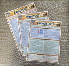 Laminate Quick Reference Software Guides Tri-fold Outlook Excel Word 2007 picture