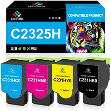 LeciRoba Toner Cartridge 4-Pack For Lexmark C2325 C2535 MC2640 Series Printers picture