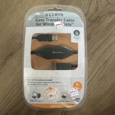 BELKIN Easy Transfer Cable Laptop PC Computer USB to USB SYNC Files NEW FACTORY picture