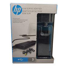 HP 65W Slim AC Adapter G6H47AA w/ 3 Interchangeable Tips *Factory Sealed* picture